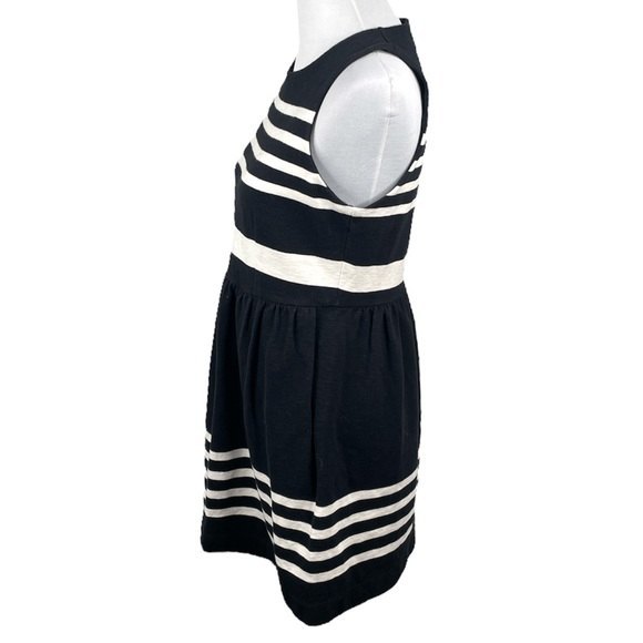 J. Crew Striped Daybreak Flare Dress Black White Size Small - Picture 2 of 8